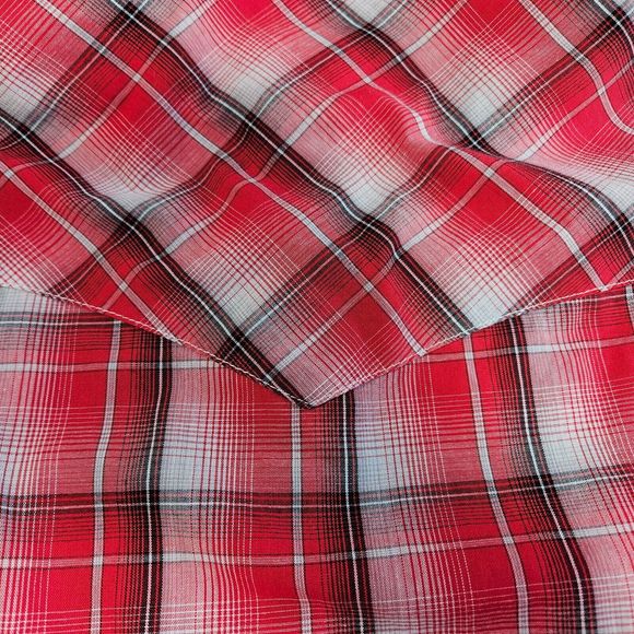 Wrangler Western Fashion Shirt Mens XL Pearl Snap Plaid Red Long Sleeve Rodeo - Picture 4 of 11